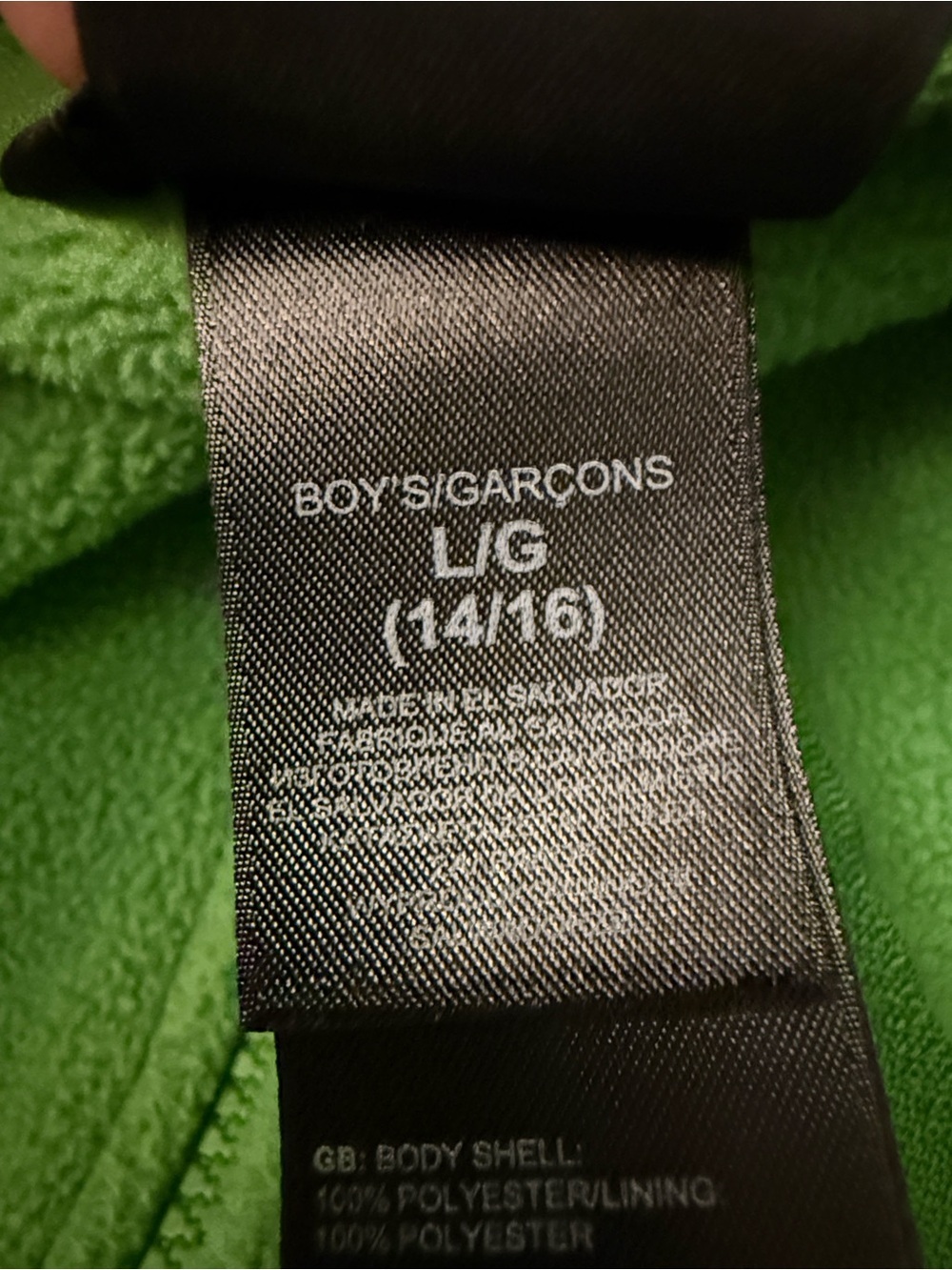 Boys The North Face Green Black Fleece Jacket Full Zip Youth LG 14/16 Outdoor - Picture 5 of 6